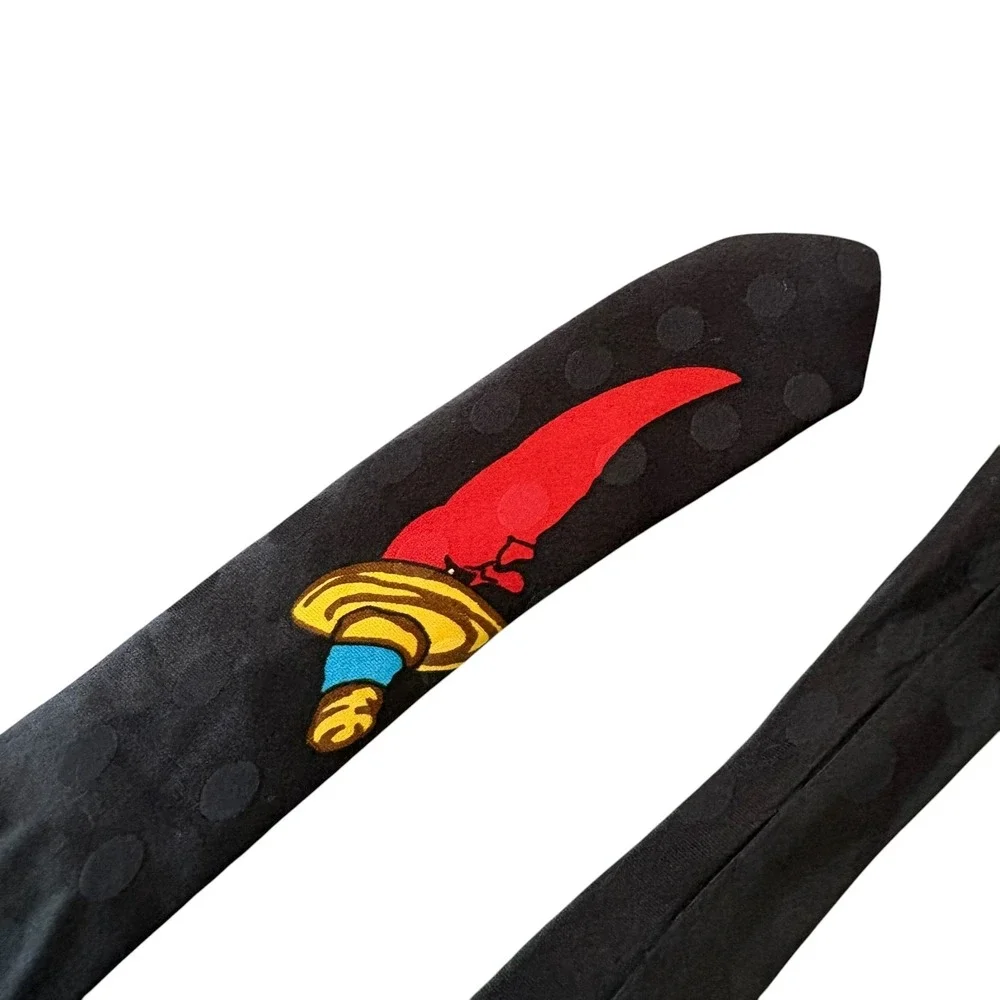 Ties In Disguise Mens Silk Necktie Black Red Chili Pepper Sombrero Novelty Tie